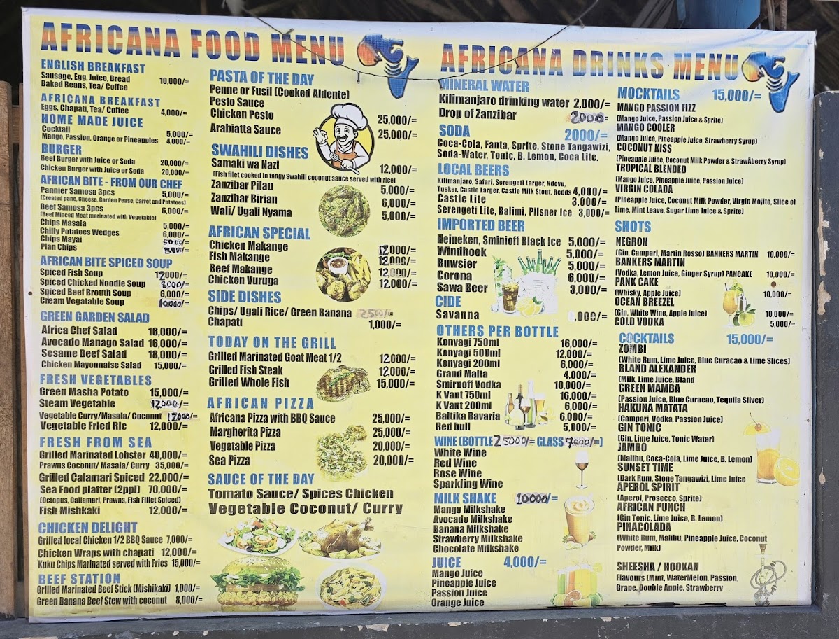 Menu Africana's Bbq-1