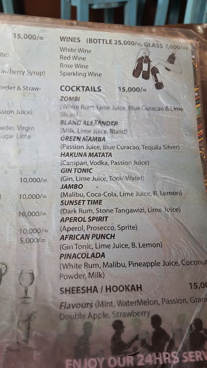 Menu Africana's Bbq-10