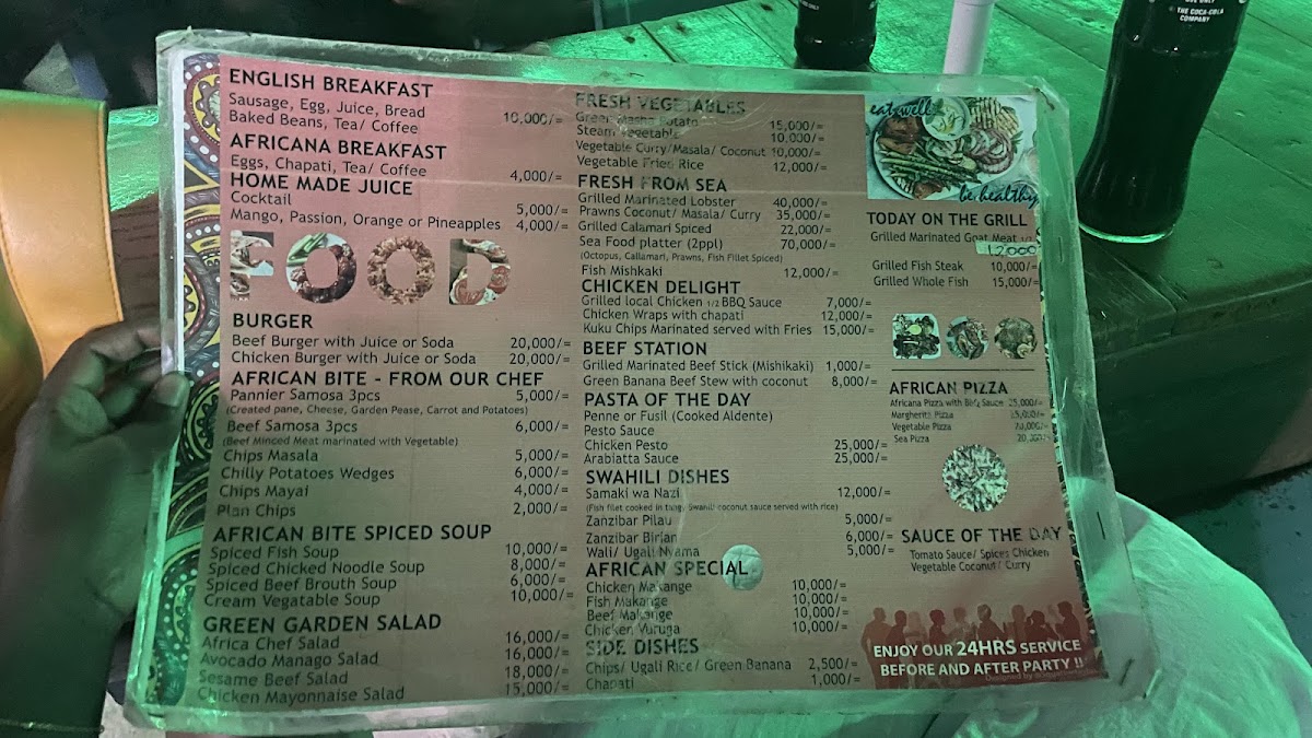 Menu Africana's Bbq-2