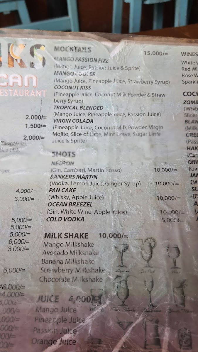 Menu Africana's Bbq-7