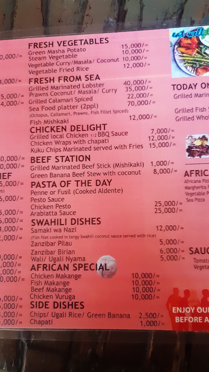Menu Africana's Bbq-8